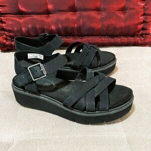 Black Leather Timberland Sandals Size 7